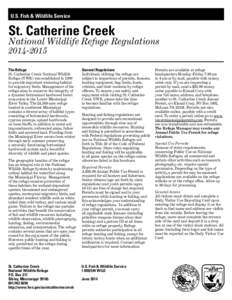 U.S. Fish & Wildlife Service  St. Catherine Creek National Wildlife Refuge Regulations 		[removed]