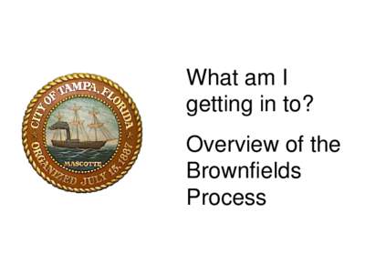 What am I getting in to? Overview of the Brownfields Process