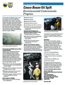 U.S. Fish & Wildlife Service  Cosco Busan Oil Spill Environmental Contaminants Program u783 birds cleaned