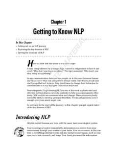 Chapter 1  AL Getting to Know NLP In This Chapter