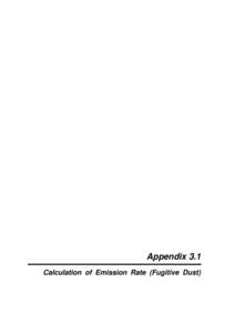 Appendix 3.1 Calculation of Emission Rate (Fugitive Dust) Wind erosion E (g/m2/s)