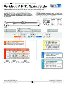 PLASTICS INDUSTRY RTD FLANGE INDUSTRIAL SENSORS MGO (MI) THERMOWELLS  WIRE & ACCESSORIES Varidepth® RTD, Spring Style Adjustable Depth Immersion RTD, Spring Style with Bayonet Lock Cap