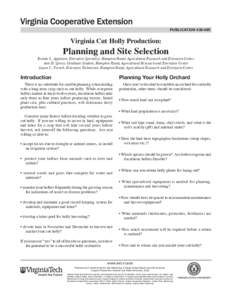 publication[removed]Virginia Cut Holly Production: Planning and Site Selection