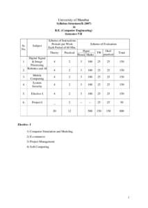 University of Mumbai Syllabus Structure(RAt B.E. (Computer Engineering) Semester-VII