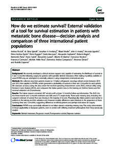 How do we estimate survival? External validation of a tool for survival estimation in patients with metastatic bone disease—decision analysis and comparison of three international patient populations