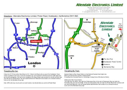 Allendale Electronics Limited Allendale Electronics Limited, Pindar Road, Hoddesdon, Hertfordshire. EN11 0BZ. T: +[removed] F: +[removed] E: [removed] W: www.allendale-elec.co.uk