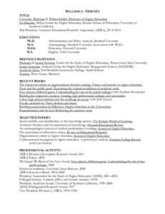 Knowledge / William G. Tierney / American Educational Research Association / Educational Researcher / USC Rossier School of Education / Higher education leadership / Year of birth missing / M. Christopher Brown II / Education / Higher education / Academia