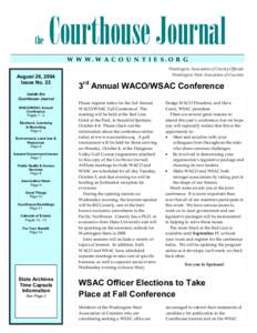 the  Courthouse Journal W W W.W A C O U N T I E S.O R G  August 26, 2004