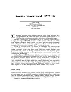 Women prisoners and HIV/AIDS