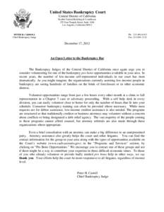 United States Bankruptcy Court Central District of California Roybal Federal Building & Courthouse 255 East Temple Street, Suite 1460 Los Angeles, California 90012