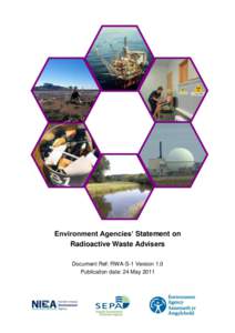ENVIRONMENT AGENCIES’ STATEMENT ON ROLES AND RESPONSIBILITIES OF RADIOACTIVE WASTE ADVISERS