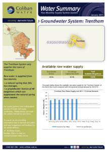 JanuaryThe Trentham System only supplies the town of Trentham. Raw water is supplied from