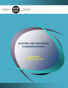Auditing and Assurance Standard Board Annual Report, [removed]