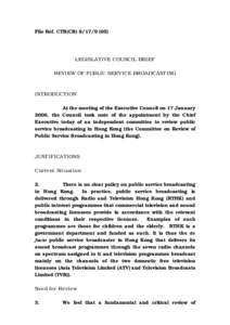 File Ref. CTB(CR[removed]LEGISLATIVE COUNCIL BRIEF