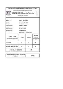 THE NEW ZEALAND BOWHUNTERS SOCIETY INC. OFFICIAL RECORDING SYSTEM FOR TAPERED HORNS Chamois, Tahr, etc (DOUGLAS SCORE)