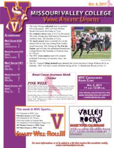 Oct. 4, 2011  Missouri Valley College Viking Athletic Updates Scoreboard Men’s Soccer 9/28