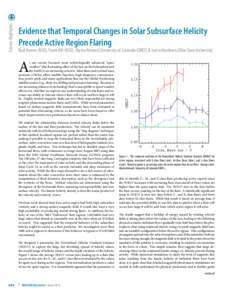 Science Highlights  Evidence that Temporal Changes in Solar Subsurface Helicity Precede Active Region Flaring  Rudi Komm (NSO), Frank Hill (NSO), Alysha Reinard (University of Colorado/CIRES) & Justin Henthorn (Ohio Stat