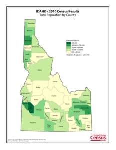 IDAHO[removed]Census Results Total Population by County Boundary Bonner