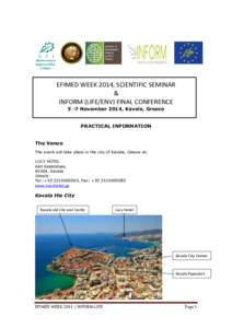 Mediterranean Regional Office EFIMED EFIMED WEEK 2014, SCIENTIFIC SEMINAR &