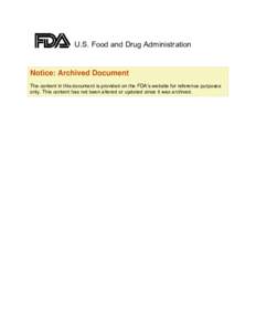 FOOD AND DRUG ADMINISTRATION