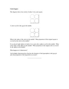 Elementary geometry / Topology / Differential geometry / Sphere / N-sphere / Circle / Hypercube / Radius / Unit cube / Geometry / Spheres / Cubes