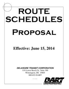 ROUTE SCHEDULES r Proposal Effective: June 15, 2014