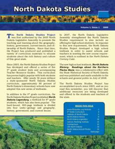 North Dakota Studies Volume 1, Issue 1 T  2009