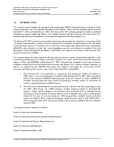 September 2005 Muscoy Operable Unit Monthly Progress Report Newmark Groundwater Contamination Superfund Site URS, Group, Inc. Contract No. 68-W[removed]WA No. 069-RARA-09J5  1.0