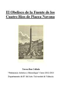 El Obelisco de la Fuente de los Cuatro Rios de Piazza Navona