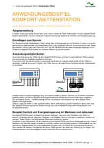 aizo Anwendungsbeispiel AN014 Wetterstation PS8A  ANWENDUNGSBEISPIEL KOMFORT WETTERSTATION mit der Automatisierungsklemme AKM – und der elsner elektronik PS8A