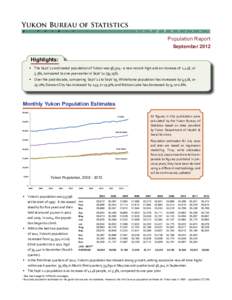 Yukon Bureau of Statistics 2 ÷  9