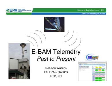 National Air Quality Conference[removed]E-BAM Telemetry Past to Present Nealson Watkins US EPA – OAQPS