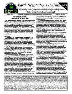 Earth Negotiations Bulletin  ......................... COP-10 ICP-8