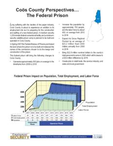 Coös County Perspectives… The Federal Prison Long suffering with the decline of the paper industry, Coös County is about to experience an addition to its employment mix as it is preparing for the construction and sta