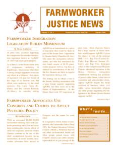 FARMWORKER JUSTICE NEWS Volume 17, No. 1 Farmworker Justice Fund, Inc.