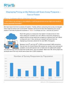 Displaying Pricing on My Website will Scare Away Prospects – Fact or Fiction Many independent retailers think, “I can’t show my pricing on my website. It will be perceived as too high and result in losing potential
