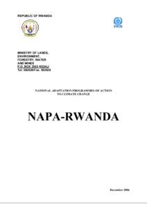 REPUBLIC OF RWANDA  MINISTRY OF LANDS, ENVIRONMENT, FORESTRY, WATER AND MINES