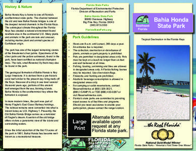 Florida State Parks Florida Department of Environmental Protection Division of Recreation and Parks History & Nature Bahia Honda Key is home to one of Florida’s