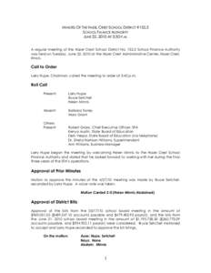 Minutes of the Hazel Crest School District #152.5 School Finance Authority Meeting - June 22, 2010