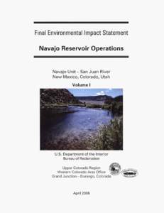 Final Environmental Impact Statement Navajo Reservoir Operations Navajo Unit - San Juan River New Mexico, Colorado, Utah