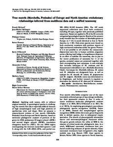 Mycologia, 107(2), 2015, pp. 359–382. DOI:  # 2015 by The Mycological Society of America, Lawrence, KSTrue morels (Morchella, Pezizales) of Europe and North America: evolutionary relationships