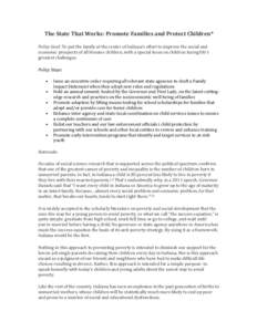 Health policy / Families First of Georgia / Child and family services / Indiana / Social programs / Family