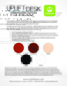 GREENGUARD-Certified Laminate Desktops product certified for low chemical emissions