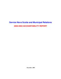 [removed]Accountability Report - Service Nova Scotia and Municipal Relations