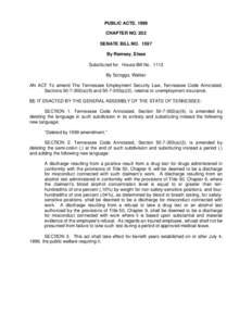 PUBLIC ACTS, 1999 CHAPTER NO. 202 SENATE BILL NO[removed]By Ramsey, Elsea Substituted for: House Bill No[removed]By Scroggs, Walker