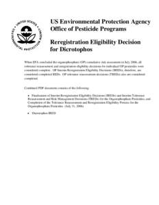 US EPA - Pesticides - Reregistration Eligibility Decision for Dicrotophos
