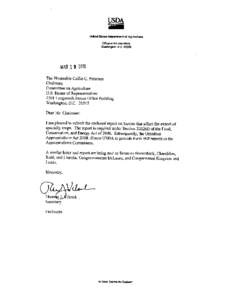 U.S. Specialty Crops Trade Issues: 2009 Annual Report to Congress __________________________________________  Value of U.S. Specialty Crop Exports