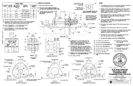 CONSTRUCTION NOTES  BASE TABLE ADAPTOR TYPE