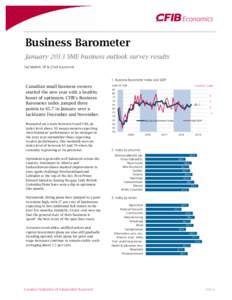 Economics  Business Barometer January 2013 SME business outlook survey results Ted Mallett, VP & Chief Economist