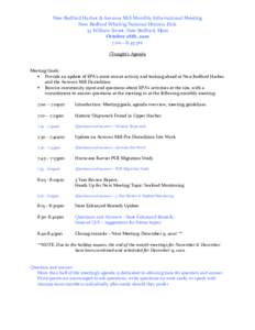Agenda | October 28, 2010 | New Bedford Harbor & Aerovox Mill Monthly Informational Meeting
